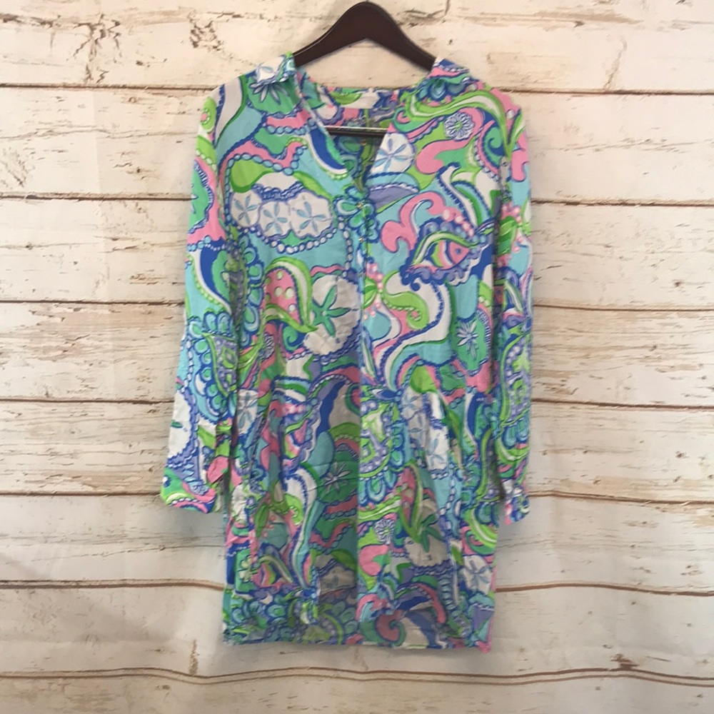 Lilly‎ Pulitzer Beach Summer V Neck Tunic Dress